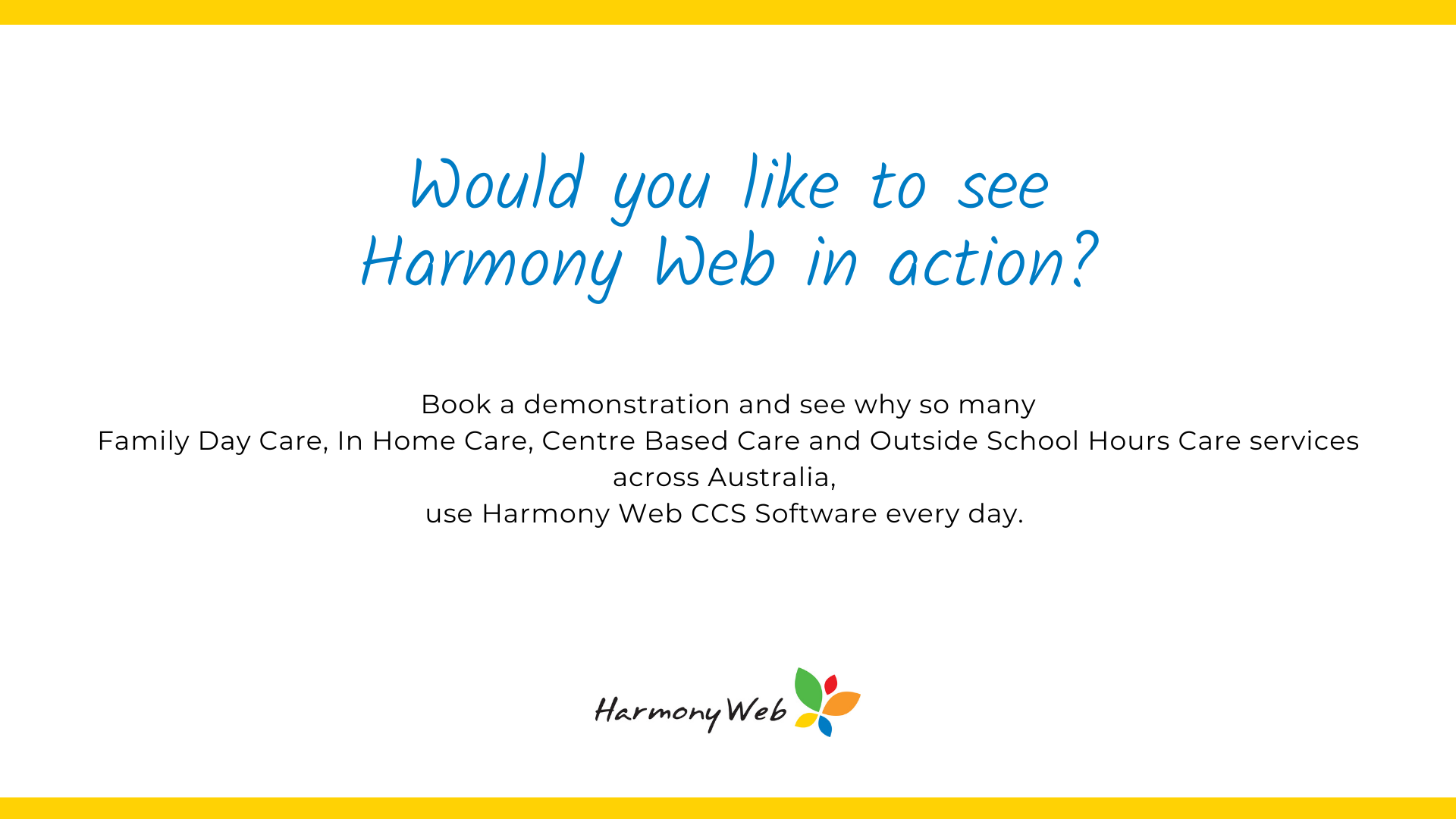 Book a demonstration of Harmony Web